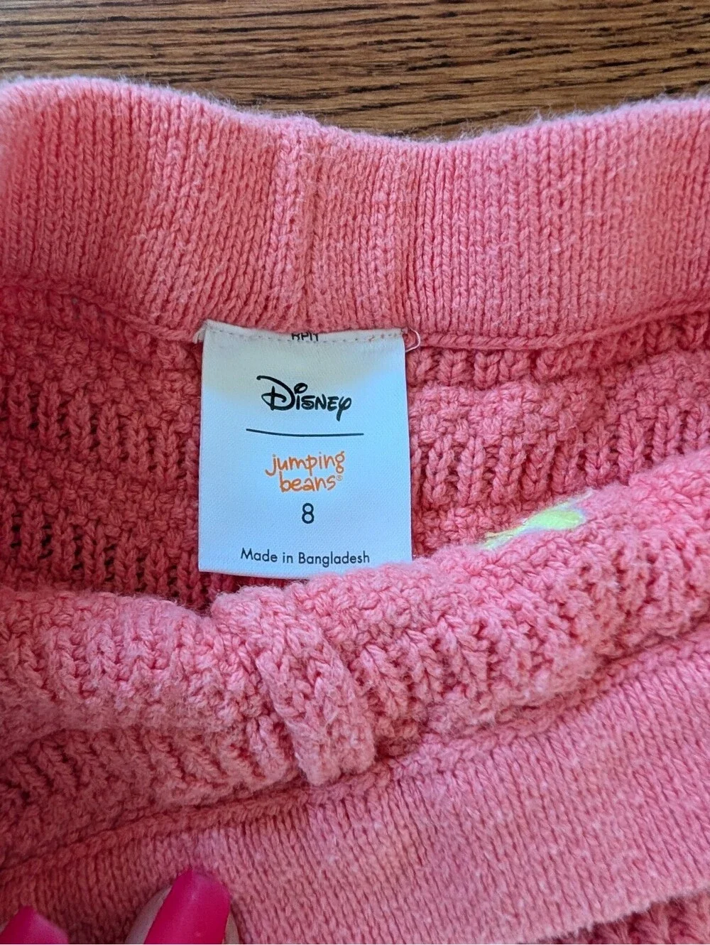 🦩Disney Girl's Crochet Knit Minnie Mouse Coral Pink Shorts Size 8
